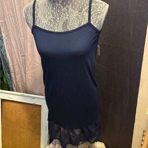 Navy Blue Lace Trim dress or shirt extender